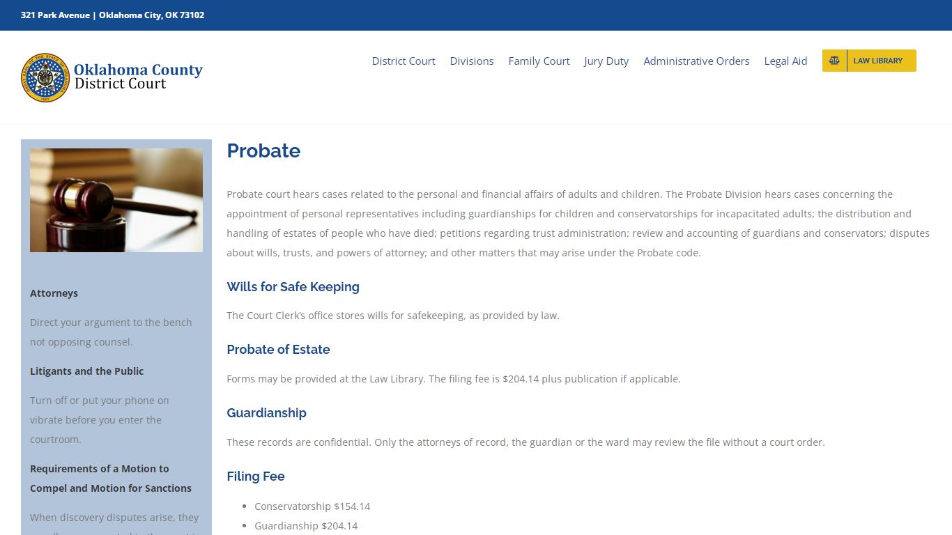 Probate - Oklahoma County District Court